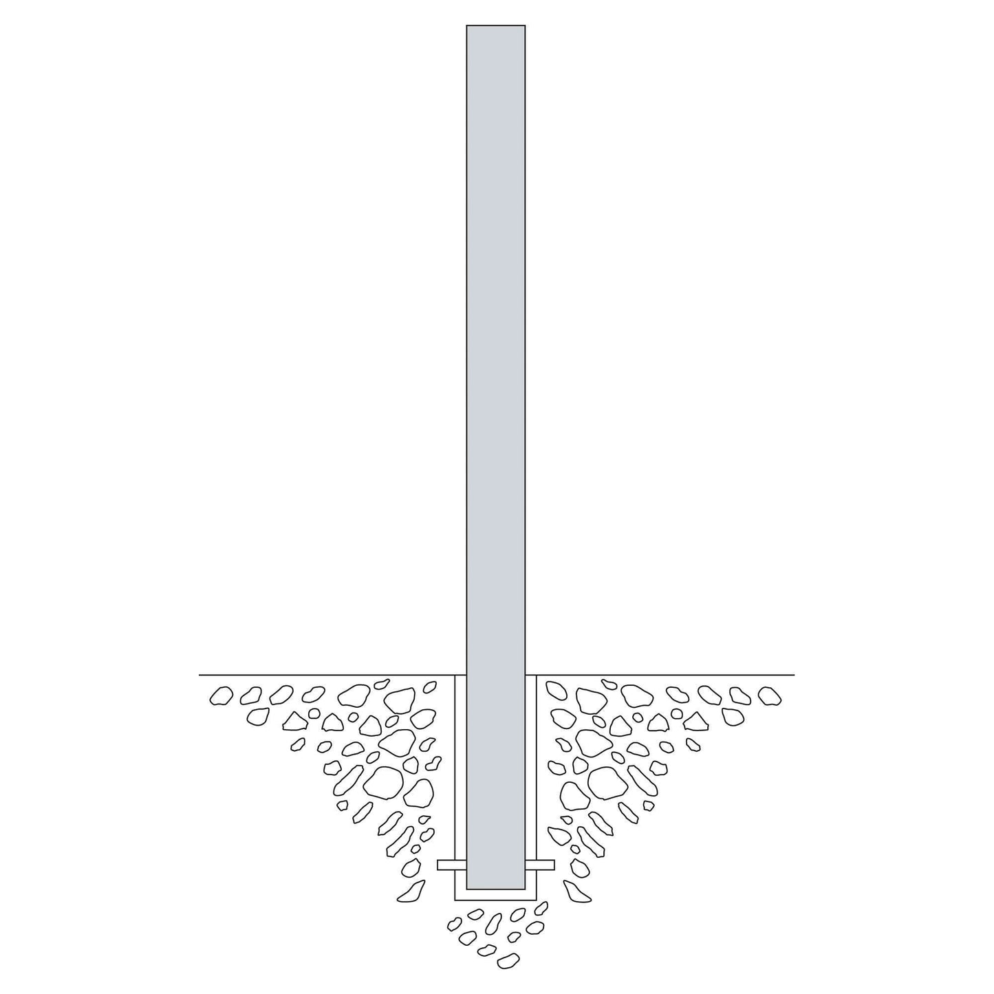 MORION Sperrpfosten 76 mm Ø (Zum Einbetonieren)
