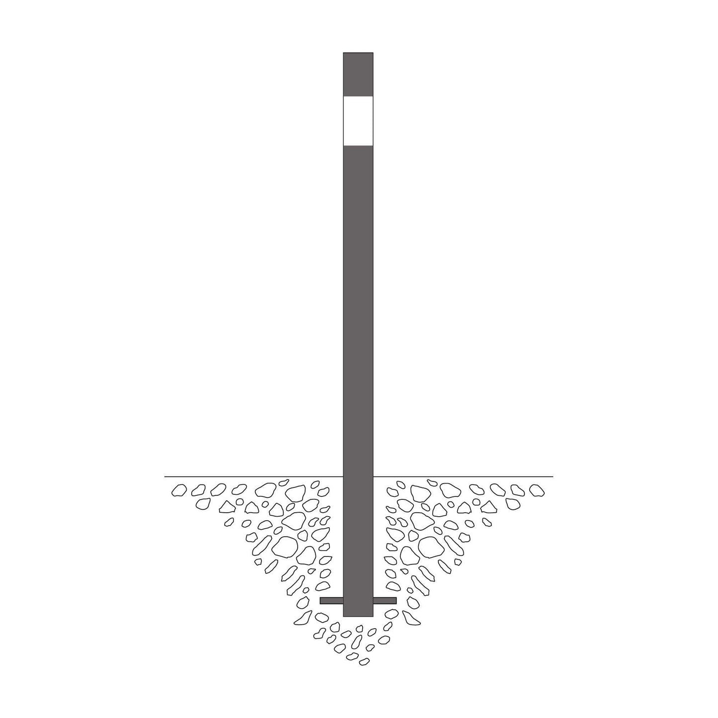 MORION Sperrpfosten 70 x 70 mm (Zum Einbetonieren)
