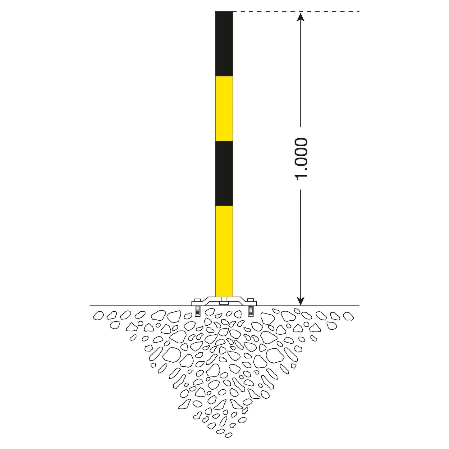 PARAT B Herausnehmbarer Pfosten 60 mm Ø (Zum Aufdübeln)
