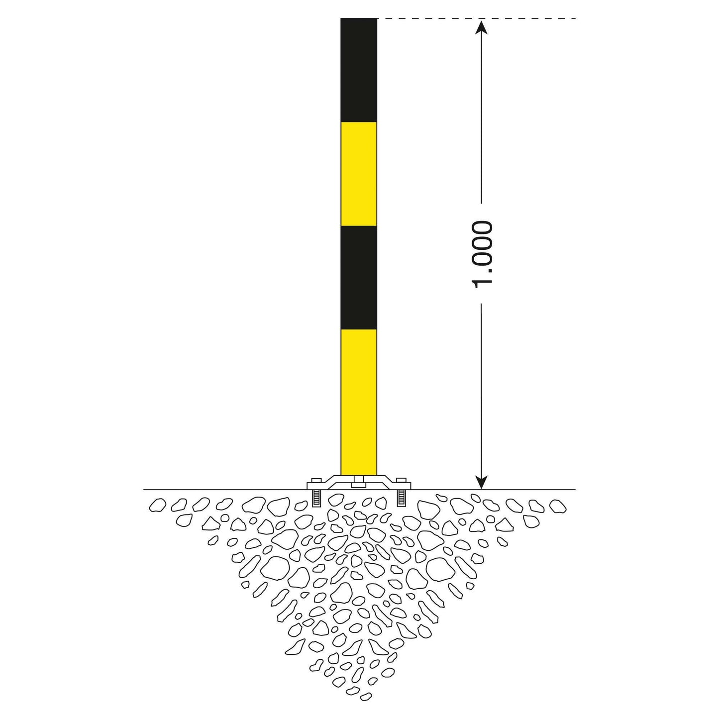 PARAT B Herausnehmbarer Pfosten 76 mm Ø (Zum Aufdübeln)