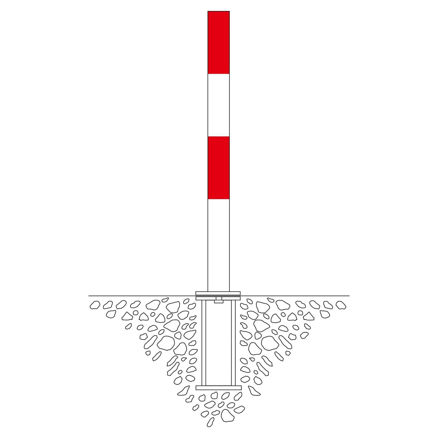 PARAT B Herausnehmbarer Pfosten 76 mm Ø (Zum Einbetonieren)