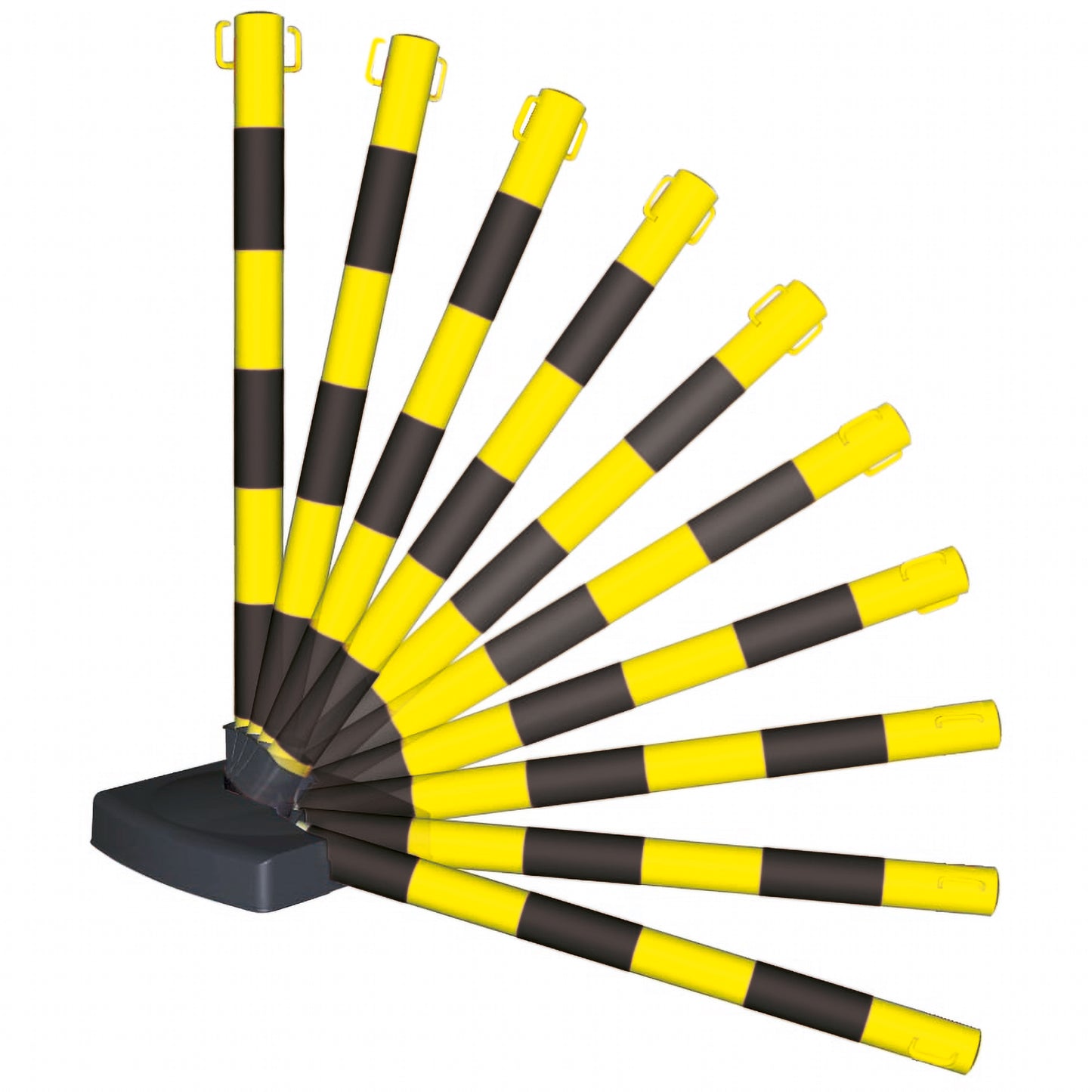 GUARDA-Flex Ketten-Warnständer zum Umklappen - Set: 4 Kettenständer und 10 m Kette (M-Poly-Sicht)