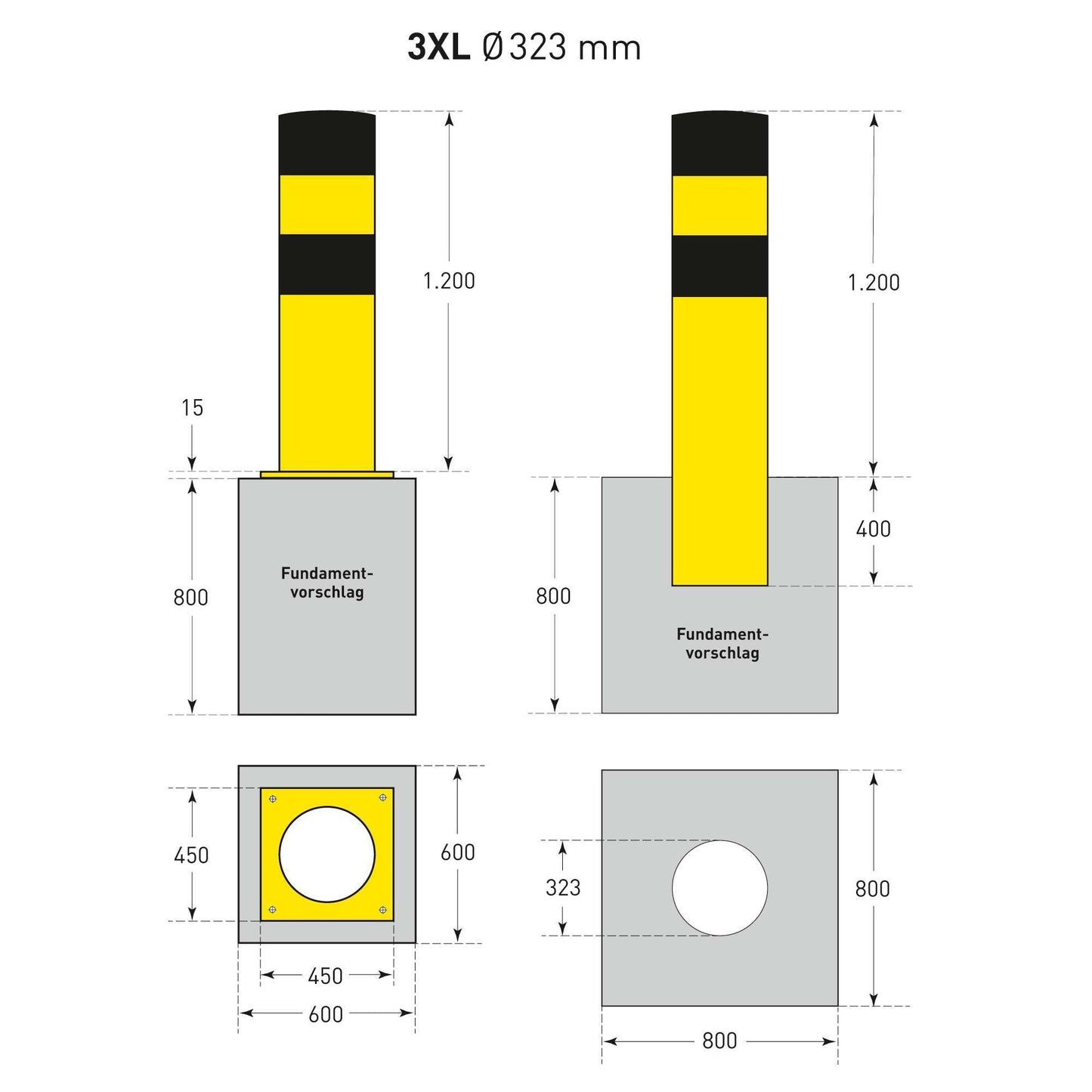 BLACK BULL Rammschutz-Poller