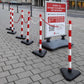 GUARDA Leichter Ketten-Warnständer - Set: 6 Kettenständer, 10 m Kette (M-Poly-Sicht), 10 Verbindungsglieder, 10 Einhängehaken